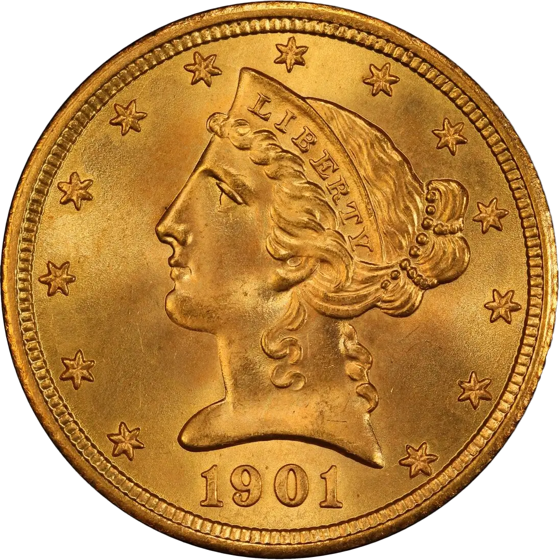 Liverty $5 Gold Coin, 1901